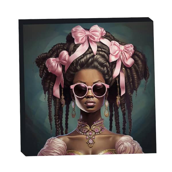 VENICE BEACH Collections Rococo Woman with Bows and Shades 1 by Grotto Studios 1-Piece Unframed Graphic Print People 20 in. x 20 in.