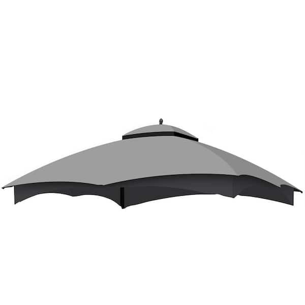 Unbranded Replacement Canopy Cover Only, 12 x 10 ft. Heavy Duty Gazebo Roof Gazebo Top Fabric (Frame Not Include), Gray