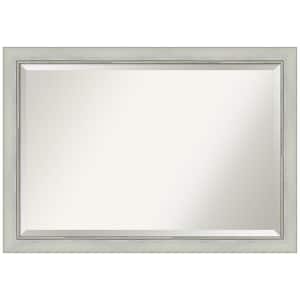 Medium Rectangle Flair Silver Beveled Glass Modern Mirror (28 in. H x 40 in. W)
