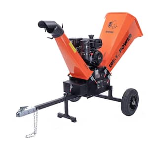 6 in. 14 HP Gas Powered Electric Start Kohler Engine Commercial Chipper Shredder, Extended Axles, Trailer Tow Hitch