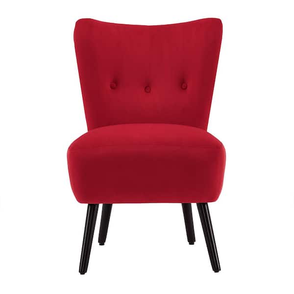 HomeSullivan Red 22.5" Wide Tufted Accent Side Chair