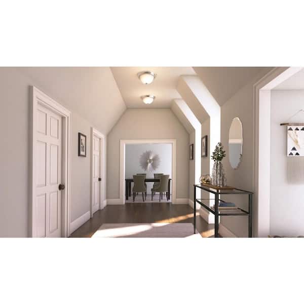 13 in. 2-Light Brushed Nickel Flush Mount (8-Pack)