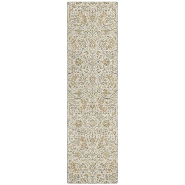 Chantille Machine Washable Indoor/Outdoor Abstract ACN3101 Cream 2 ft. x 7 ft. Runner Rug