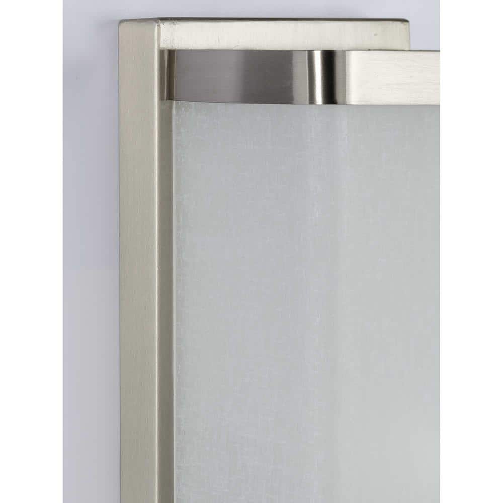 Elegant Brushed Nickel Linen Glass 6"x12" Wall Sconce