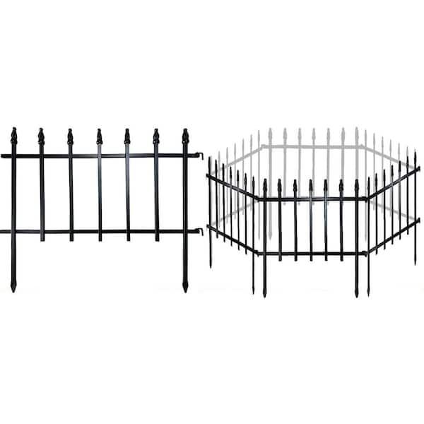 Metal Decorative Garden Fence 18 in. Metal Border Folding Fence for Animal Barrier 10 Panels Total Length 18.3 Feet