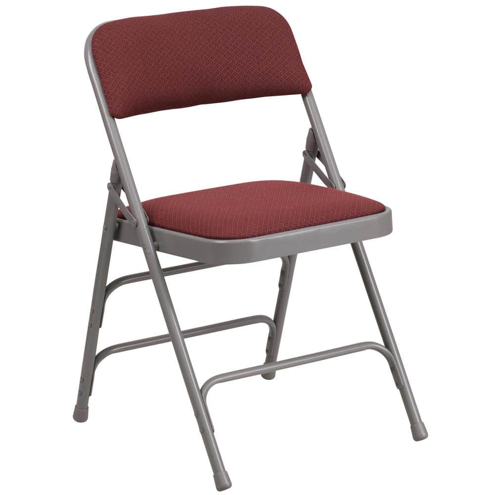 Hercules Series Curved Triple Braced & Double Hinged Burgundy Patterned Fabric Upholstered Metal Folding Chair price history on PriceWatchPro