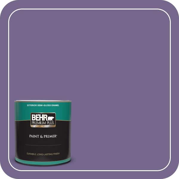 BEHR PREMIUM PLUS 1 qt. #MQ5-41 Violet Vixen Semi-Gloss Enamel Exterior Paint & Primer