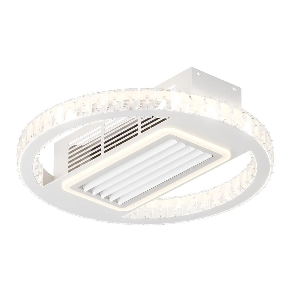 22 in. W Indoor White Modern Leafless Ceiling Light Fan with Remote Control