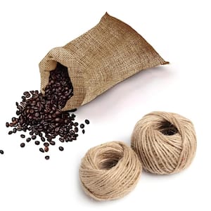 40 in. x 23 in. Burlap Sack Bags Accessory New Coffee Bean Bags Coffee Jute Bags With Natural Burlap Twine, (5-pack)