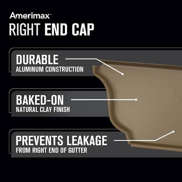 5 in. Natural Clay Aluminum K-Style Right End Cap