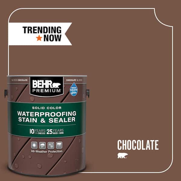 BEHR PREMIUM 1 gal. #SC-129 Chocolate Solid Color Waterproofing Exterior Wood Stain and Sealer