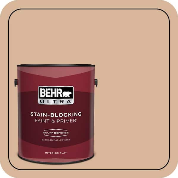 BEHR ULTRA 1 gal. #ECC-40-1 Canewood Extra Durable Flat Interior Paint & Primer
