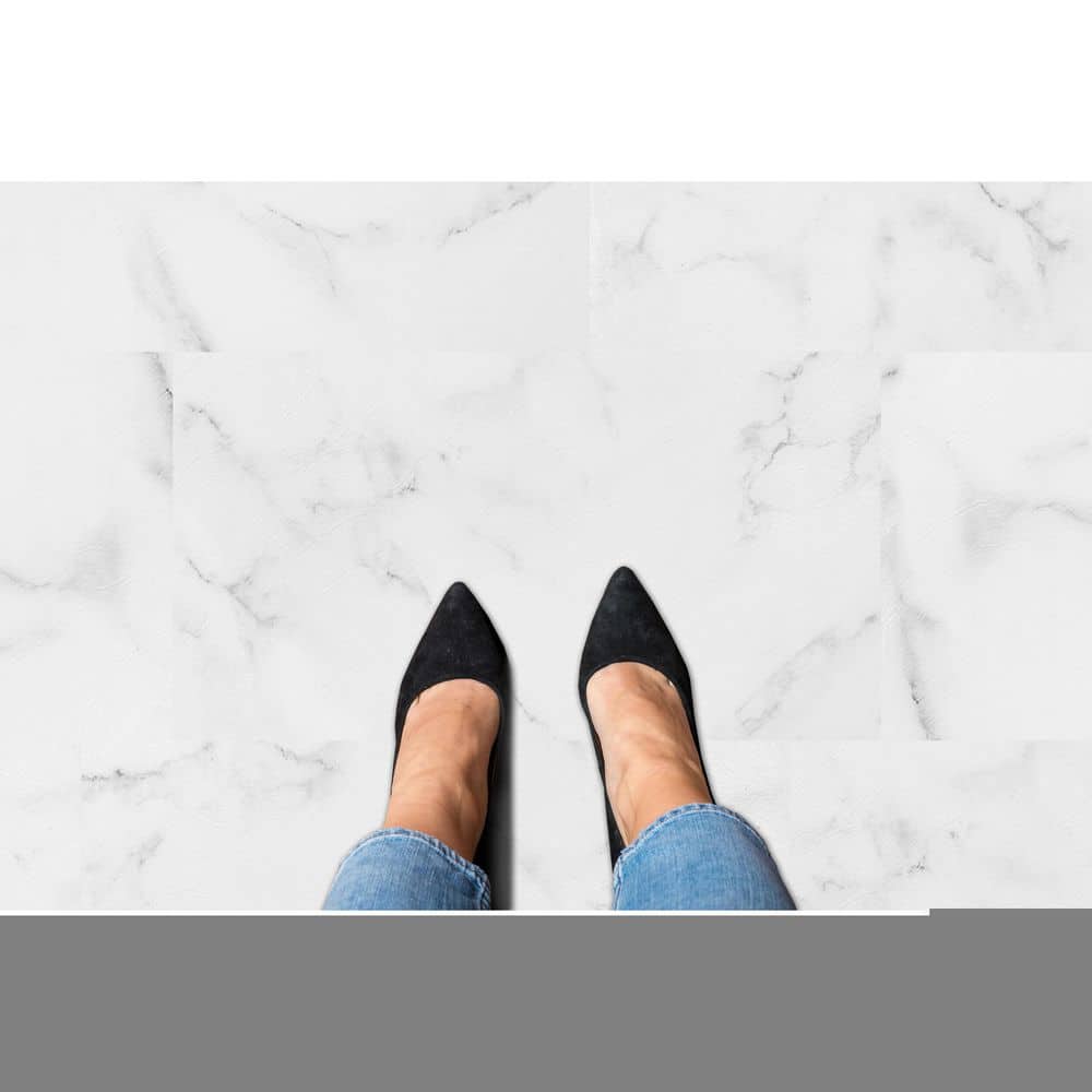 Luxe White 12" x 24" Self-Adhesive Vinyl Floor Tiles