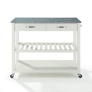 White Kitchen Cart With Granite Top