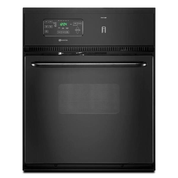 Maytag 24 in. Single Electric Wall Oven Self-Cleaning in Black