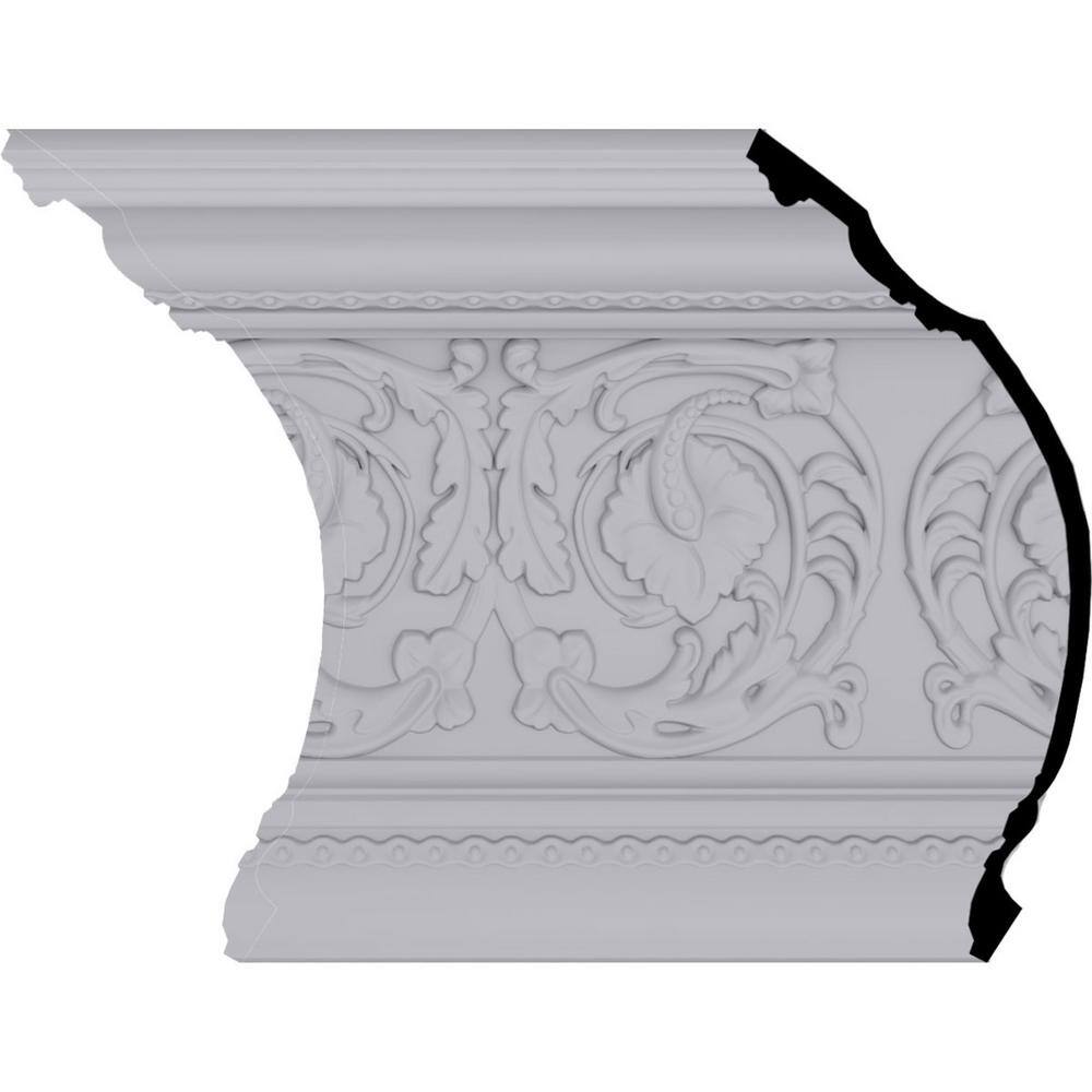 Primed White Polyurethane Geometric Crown Moulding Sample