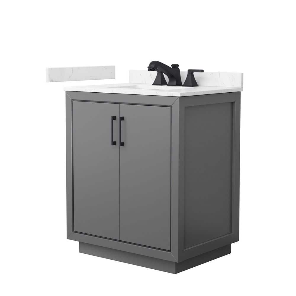 Wyndham Collection Icon 30 in. Single Freestanding Dark Gray Bath