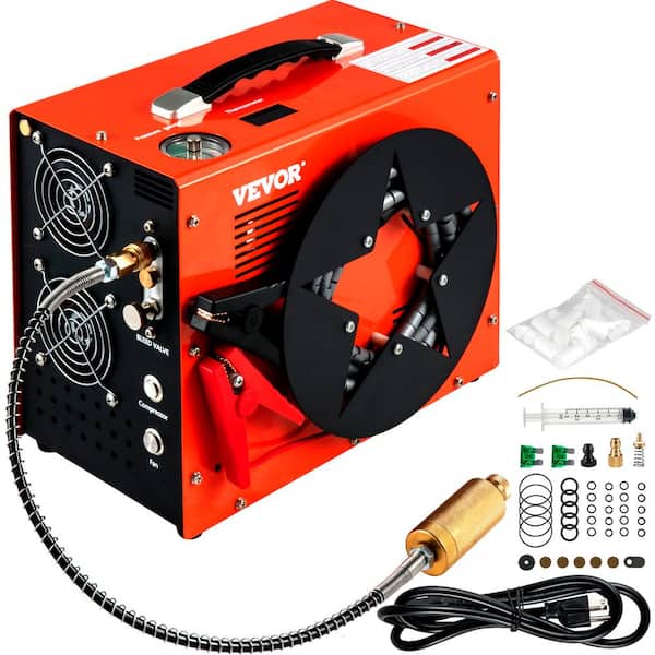 VEVOR PCP Air Rifle Pump 0.4 Gal. 4500Psi Portable Electric Air Compressor  30Mpa Auto-stop with Built-in Water/Oil Adapter Fan G220V110V12V-VB18V5 -  The Home Depot