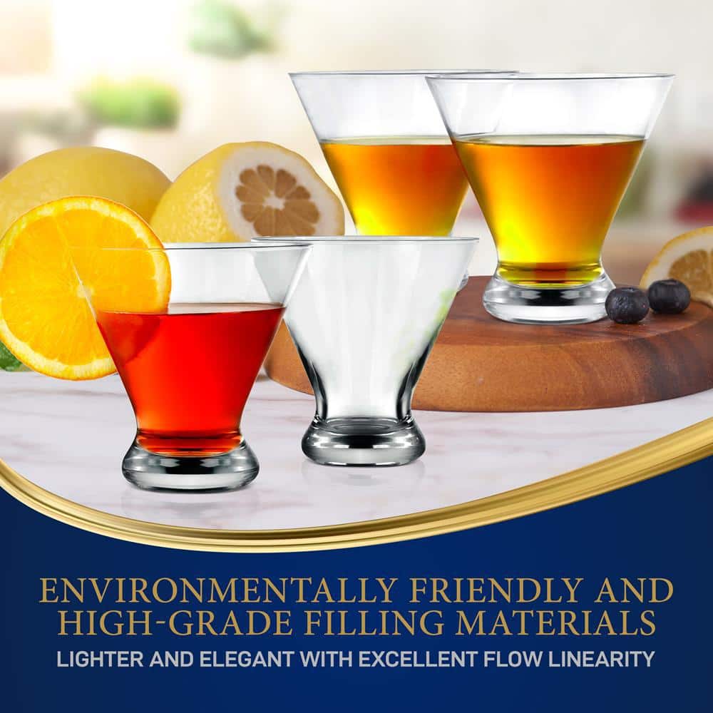 NutriChef 8.4oz Ultra Clear Hand Blown Whiskey Glass Set