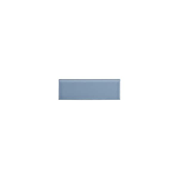 Jeffrey Court Beverly Blue 2 in. x 6 in. Glossy Ceramic Wall Single Bullnose Tile