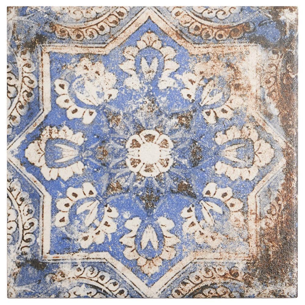 Antique Flora Multicolor Matte Porcelain Floor and Wall Tile