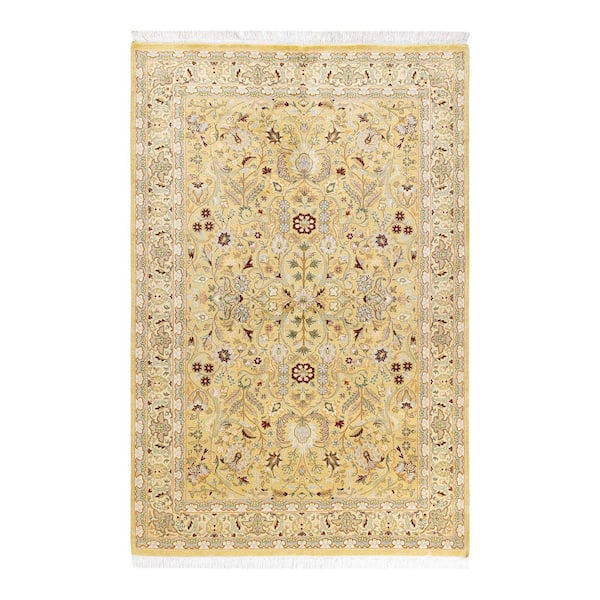 Solo Rugs Mogul One-of-a-Kind Traditional Yellow 4 ft. 2 in. x 6 ft. 4 in. Oriental Area Rug