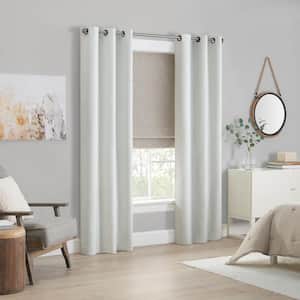 Drew Linen Textured Solid Polyester 33 in. W x 64 in. L 100% Blackout Single Cordless Roman Shade