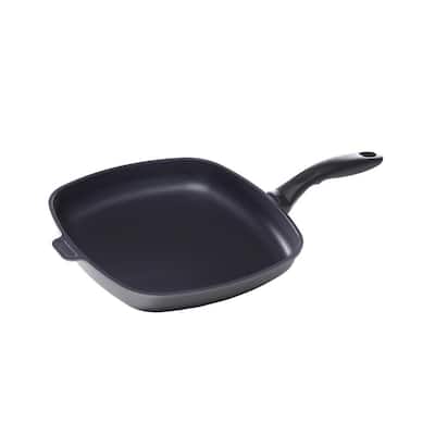 Classic Series 11 in. Cast Aluminum Nonstick Square Frying Pan in Gray