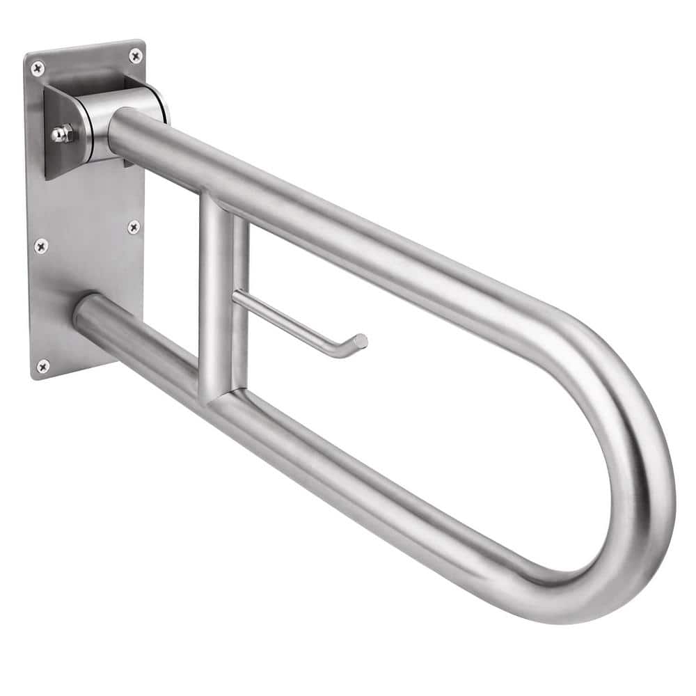 Numhew 29.5 in. Stainless Toilet Safety Rails with Paper 