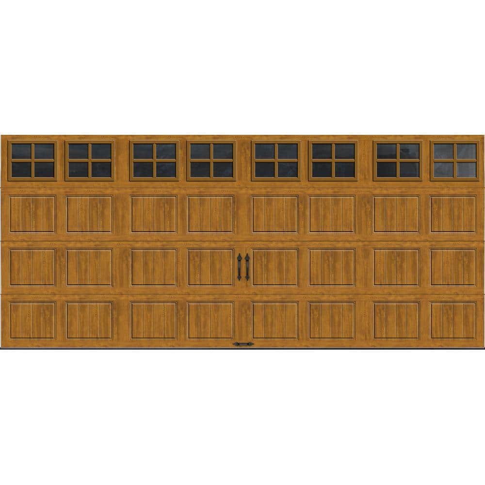 Gallery Steel Short Panel 16 ft x 7 ft Insulated 18.4 R-Value Wood Look Med