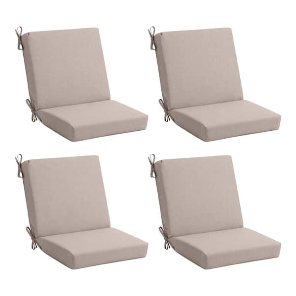 Hampton Bay 17 in. W x 20 in. D Mid Back Universal Outdoor Cushion in Putty Beige (Set of 4)
