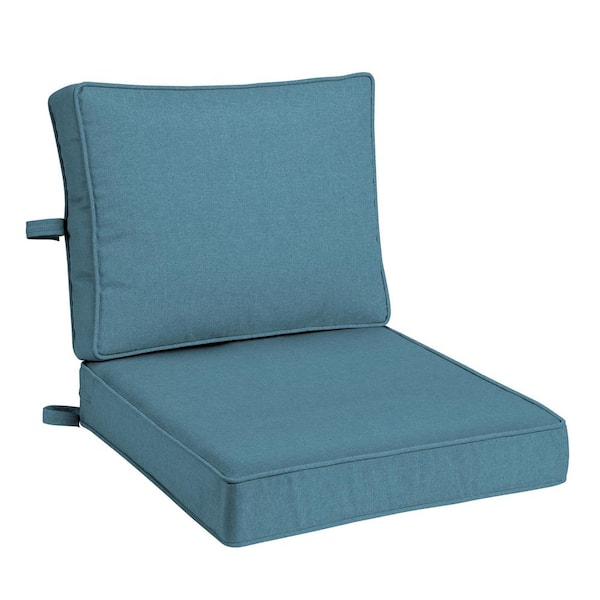 ARDEN Foam Outdoor Double Welted Deep Seat Cushion Set 24 x 24 Made with ProFoam, Denim Blue Woven Solid