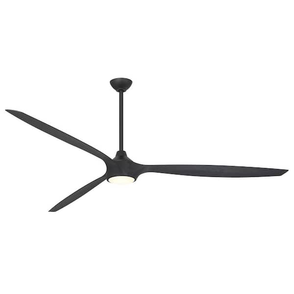 Pierce-84 84 in. Smart Indoor Coal Black Low Profile Ceiling Fan with Integrated LED, Remote Control Included