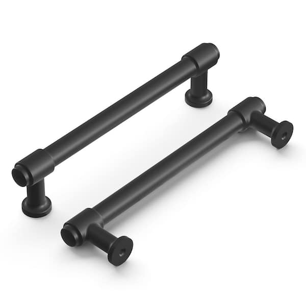 HICKORY HARDWARE Piper Collection Pull 5-1/16 in. (128 mm) Center to Center Matte Black Finish Modern Zinc Bar Pull (1 Pack )