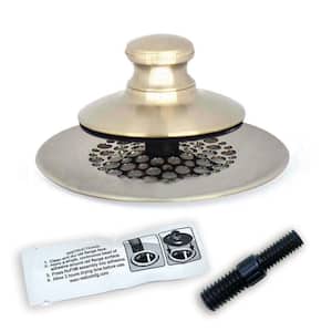 2.875 in. SimpliQuick Push Pull Bathtub Stopper, Grid Strainer Silicone and Composite Pin - Nickel