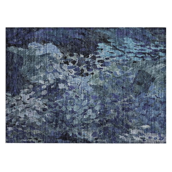 Chantille Machine Washable Indoor/Outdoor Abstract ACN2737 Navy 3 ft. x 4 ft. Area Rug