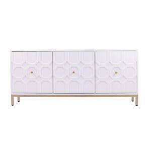 Tertia Antique White Accent Cabinet with 3-Doors