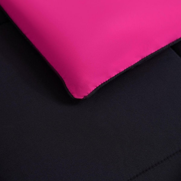JUICY COUTURE Box Stitch 2-Piece Black/Hot Pink Solid Color