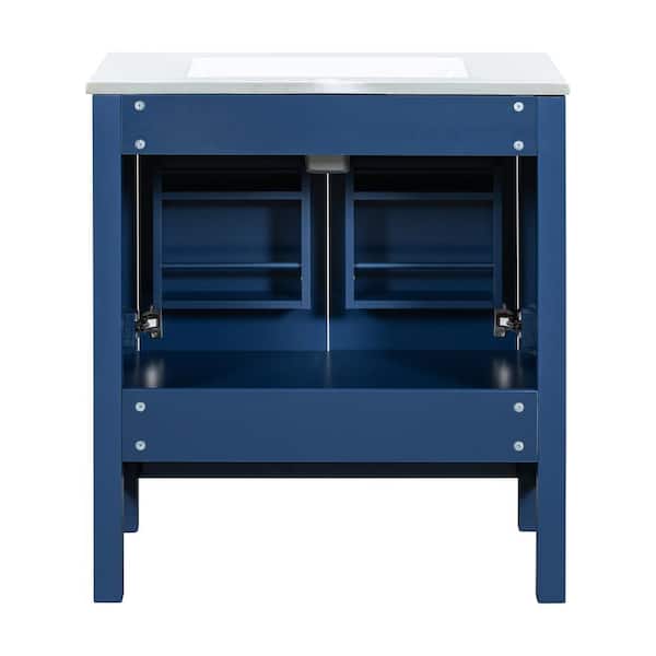 Virubi 30 in. W x 18 in. D x 34 in. H Bath Vanity in Blue with