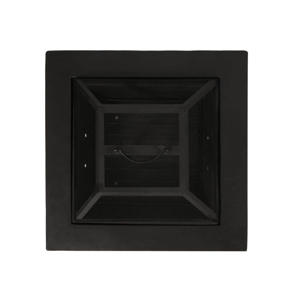Gray Concrete Square Wood Burning Fire Pit