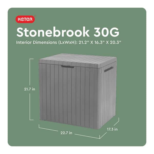 Stonebrook 30 gal. Grey Resin Deck Box