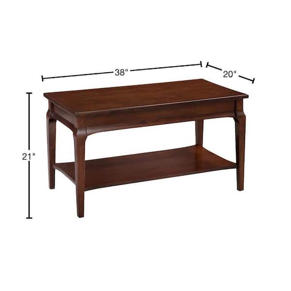Buy Stratus 38 in. Heartwood Cherry Medium Rectangle Wood Coffee Table ...