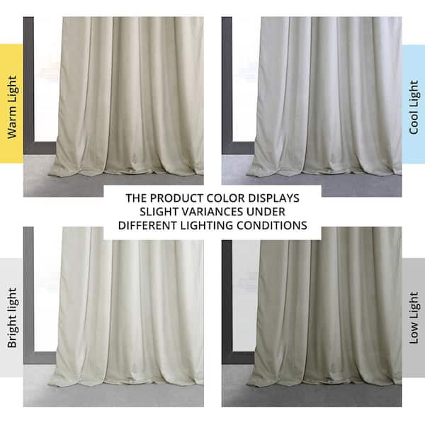Signature Off White Velvet Blackout Curtain - 25 in. W x 108 in. L Pleated Curtains Single Panel