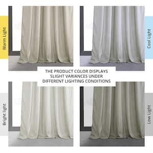 Signature Off White Velvet Blackout Curtain - 25 in. W x 84 in. L Pleated Curtains Single Panel