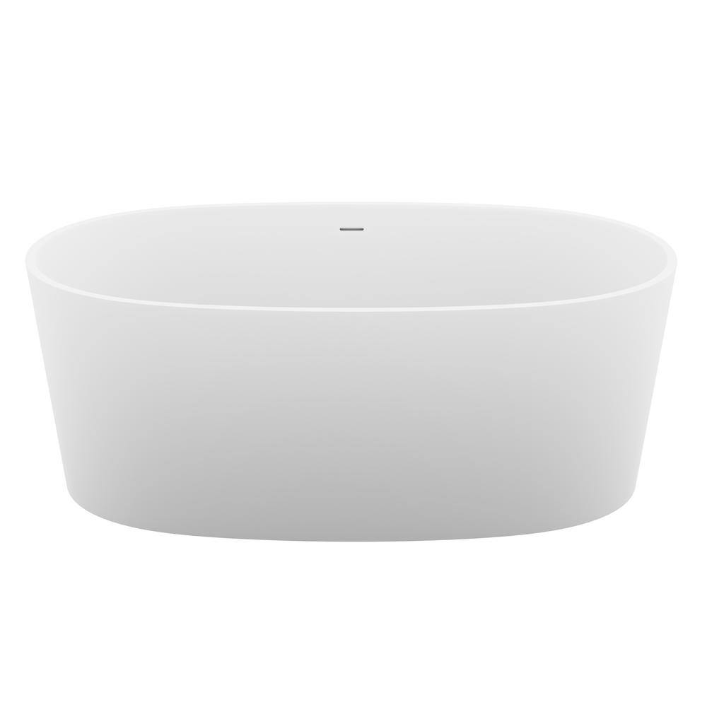 Roccia 61.4'' White Solid Surface Freestanding Bathtub