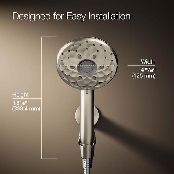 KOHLER Rosewood 6-Spray Patterns 4.9375 in. Wall Mount Handheld Shower Head in Vibrant Brushed Nickel