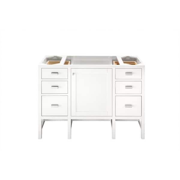 James Martin Vanities Addison 47.9 in W x 23.4 in D x 34.5 in H Bath Vanity Cabinet without Top in Glossy White