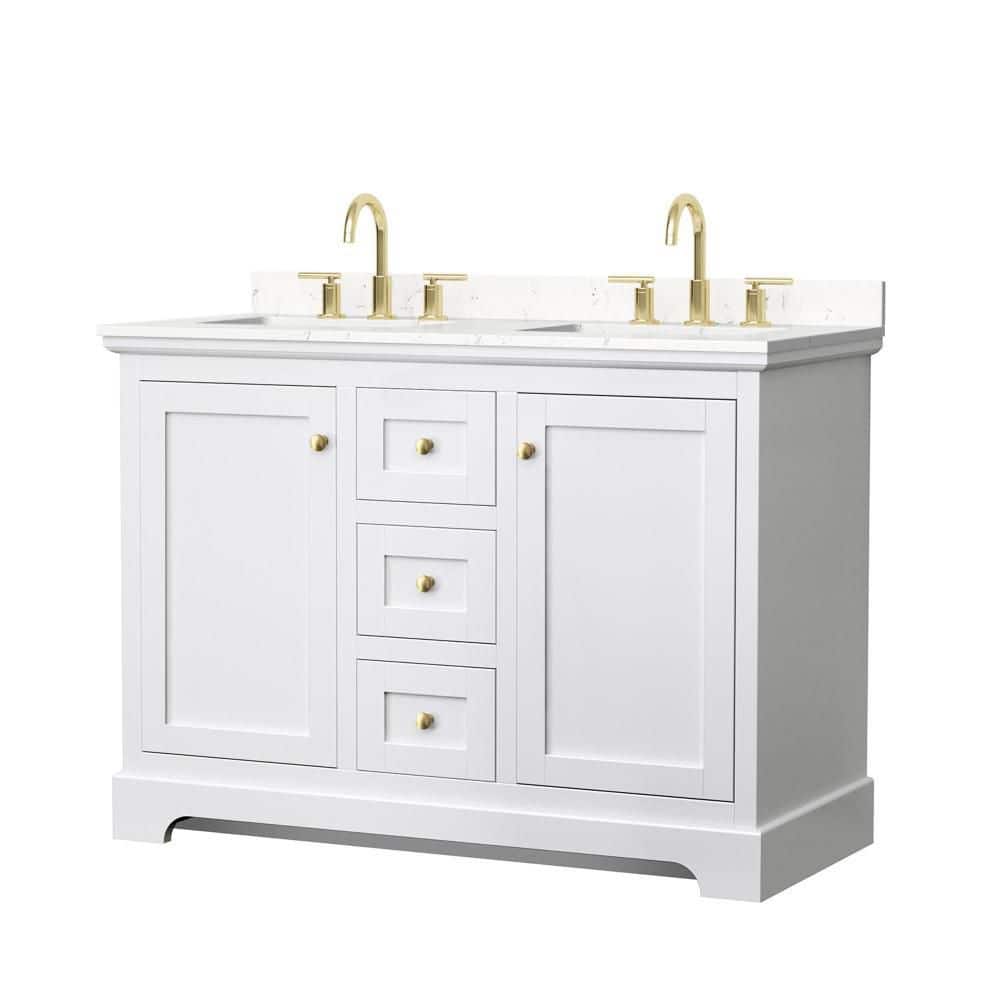 Avery 48 in. Double Freestanding White Bath Vanity with Top price history on PriceWatchPro