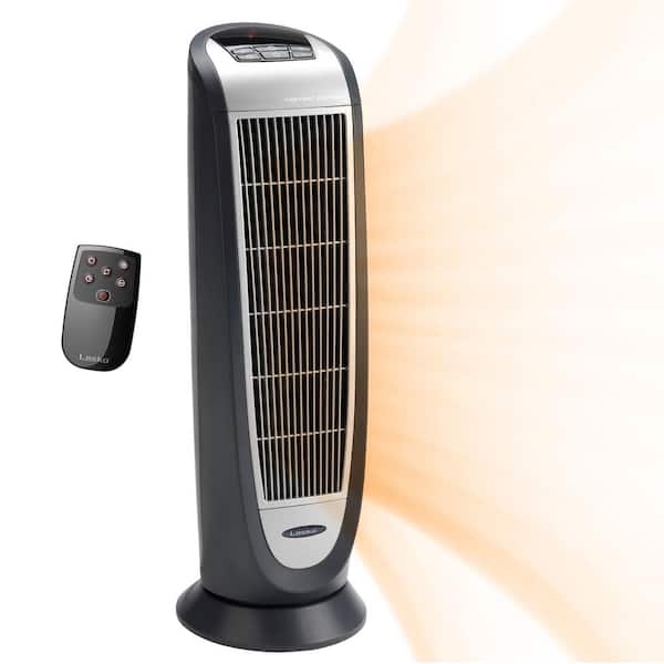 New Lasko Electric Ceramic Tower Space Heater with Remote Control 1500 W Gold 