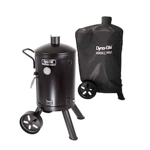 Signature Series Heavy-Duty Vertical Charcoal Smoker in Black with Premium Vertical Smoker Cover